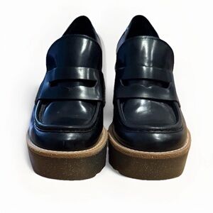 Acne Studios Taurus Platform Loafers Black Leather EU 41 Made in Italy Glitter